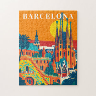 Quebra-cabeça de Viagem Antiga Barcelona Espanha