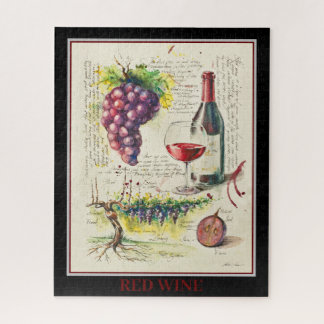 QUEBRA-CABEÇA de vinho tinto pintado EVE
