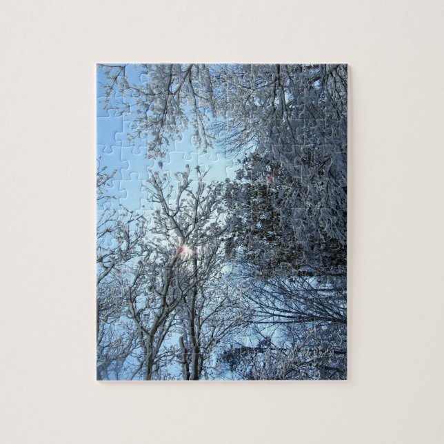 Quebra-cabeça de Zigsaw das árvores da neve - (Vertical)