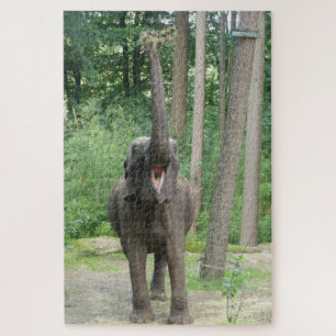 Quebra-cabeça de Zoológico: Elefante Feliz e Bonit