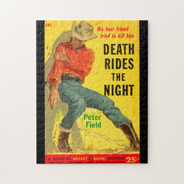 Quebra-cabeça Death Rides the Night Western book cobrir (Vertical)