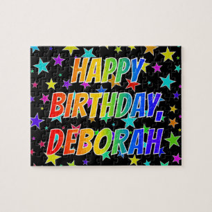 Quebra-cabeça "DEBORAH" Primeiro Nome, "FELIZ ANIVERSÁRIO"