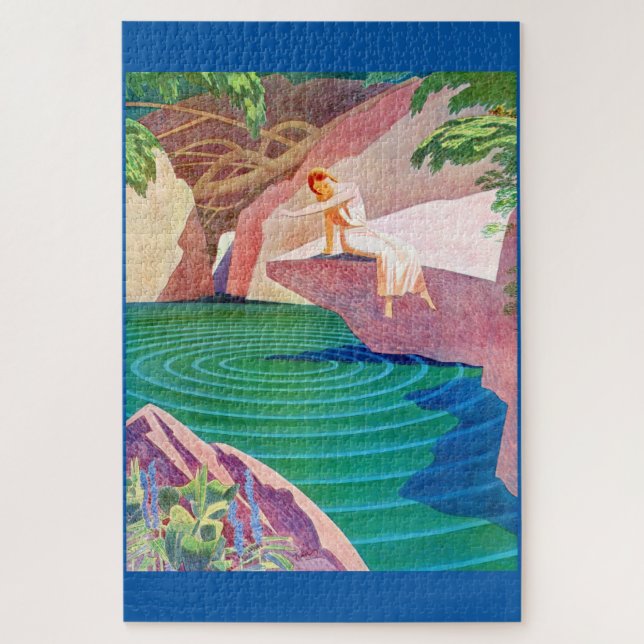 Quebra-cabeça Deco de 1931 por um lago (Vertical)