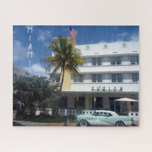 Quebra-cabeça deco de arte da praia de miami