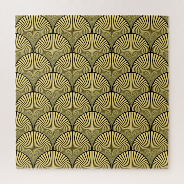 Quebra-cabeça Deco de Arte Japonês: Black Dourado Design (Vertical)