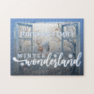 Quebra-cabeça Decoração da Wonderland de inverno com Aquarela de