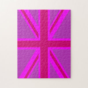 Quebra-cabeça Decoração de Hot Pink Fuchsia Union Jack