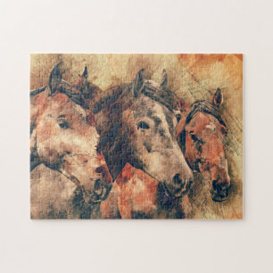 Quebra-cabeça Decoração de pintura por aquarela artística