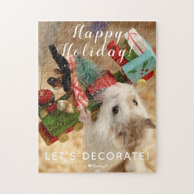 Quebra-cabeça Decoração de Xmas de Hamster Bonito (Vertical)