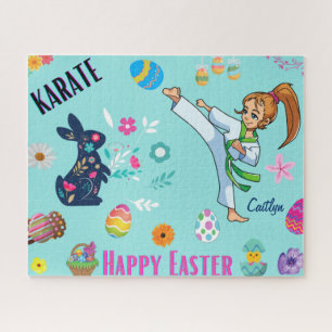 Quebra-cabeça Decorativa do Felz pascoa de Karate para meninas