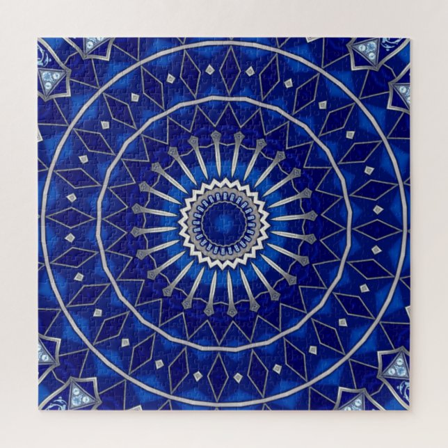 Quebra-cabeça Decorativo Azul (Vertical)
