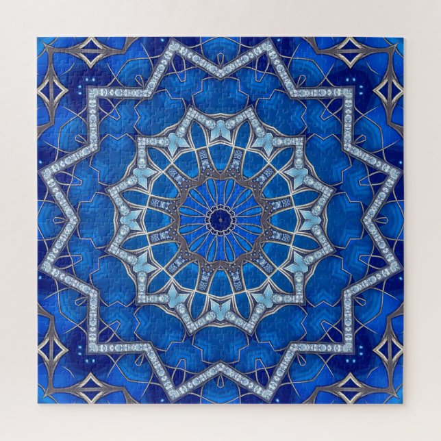Quebra-cabeça Decorativo Azul (Vertical)