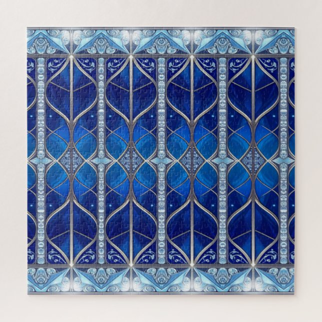 Quebra-cabeça Decorativo Azul (Vertical)