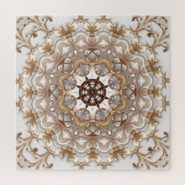 Quebra-cabeça decorativo dourado (Vertical)