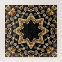 Quebra-cabeça decorativo dourado