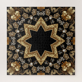 Quebra-cabeça decorativo dourado