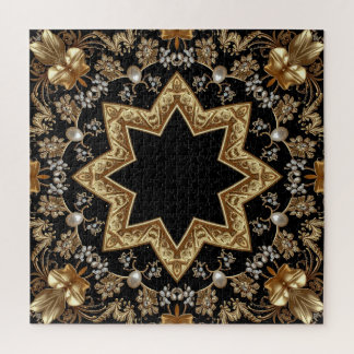 Quebra-cabeça decorativo dourado