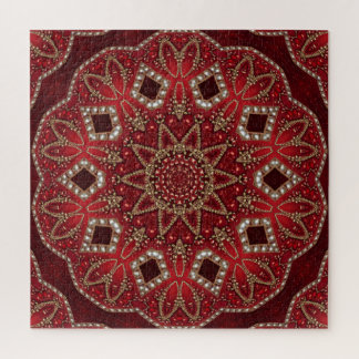 Quebra-cabeça decorativo vermelho