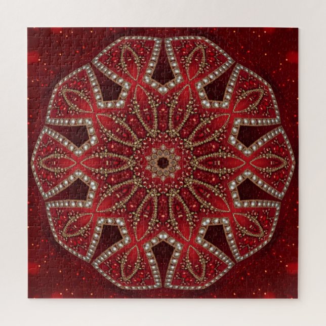 Quebra-cabeça Decorativo Vermelho (Vertical)