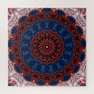 Quebra-cabeça Decorativo Vermelho Azul