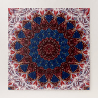Quebra-cabeça Decorativo Vermelho Azul