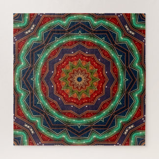 Quebra-cabeça Decorativo Vermelho Verde