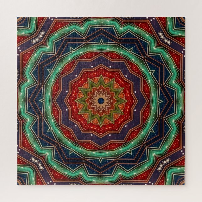 Quebra-cabeça Decorativo Vermelho Verde (Vertical)