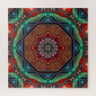 Quebra-cabeça Decorativo Vermelho Verde