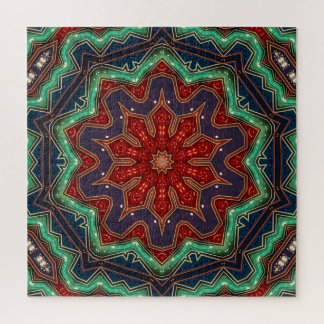 Quebra-cabeça Decorativo Vermelho Verde