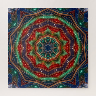 Quebra-cabeça Decorativo Vermelho Verde