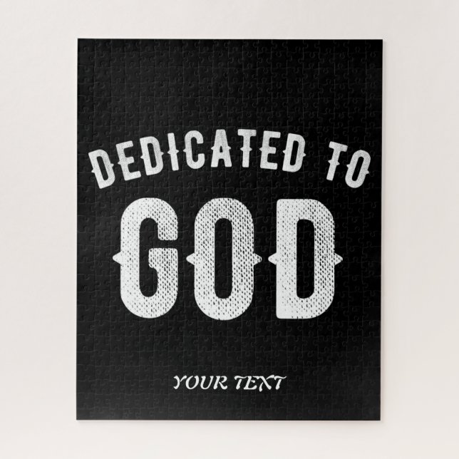 QUEBRA-CABEÇA DEDICADO A DEUS TEXTO BRANCO LEGAL PERSONALIZÁVEL (Vertical)