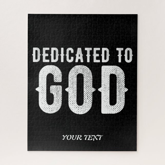 QUEBRA-CABEÇA DEDICADO A DEUS TEXTO BRANCO PERSONALIZÁVEL LEGAL (Vertical)
