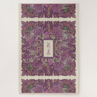 Quebra-cabeça Deep Purple Floral Intricate Jigsaw Puzzle