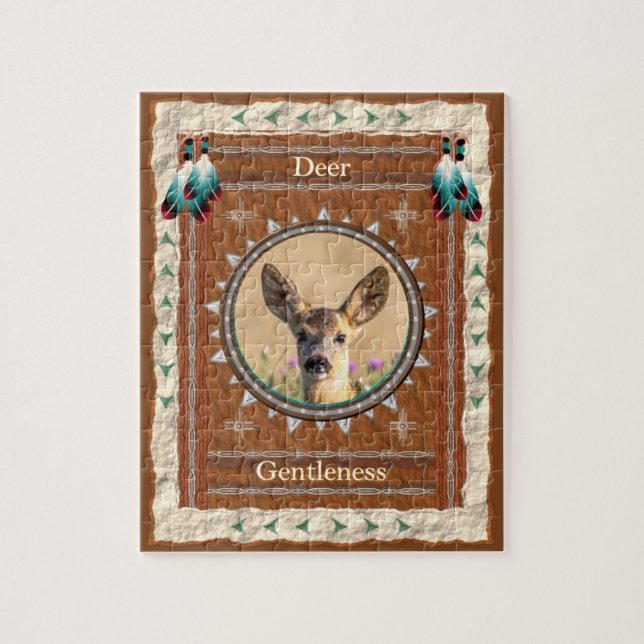 Quebra-cabeça Deer -Gentleness- Jigsaw Puzzle w/ Gift Box (Vertical)