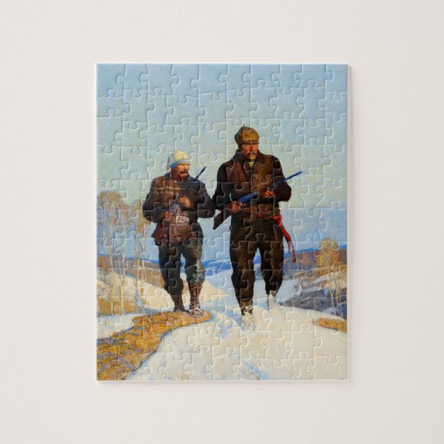 Quebra-cabeça Deer Hunters por Newell Convers Wyeth (Vertical)