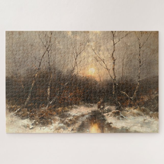 Quebra-cabeça Deer in a Forest - Désiré Thomassin (Horizontal)