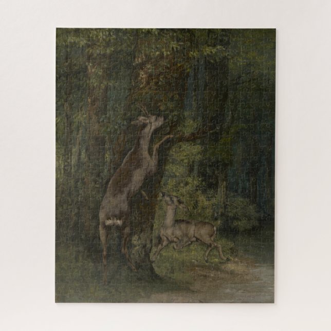 Quebra-cabeça Deer in the Forest (por Gustave Courbet) (Vertical)