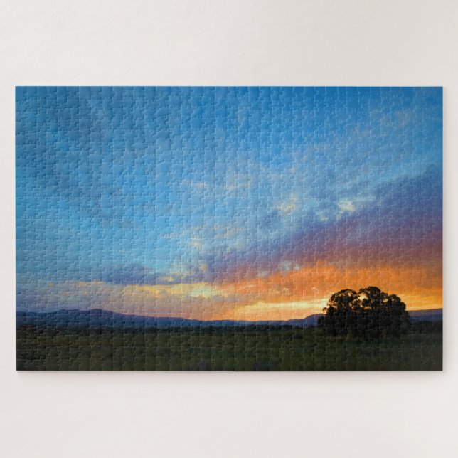 Quebra-cabeça Defina o Sky Ablaze no Sunset 20x30 polegadas (Horizontal)