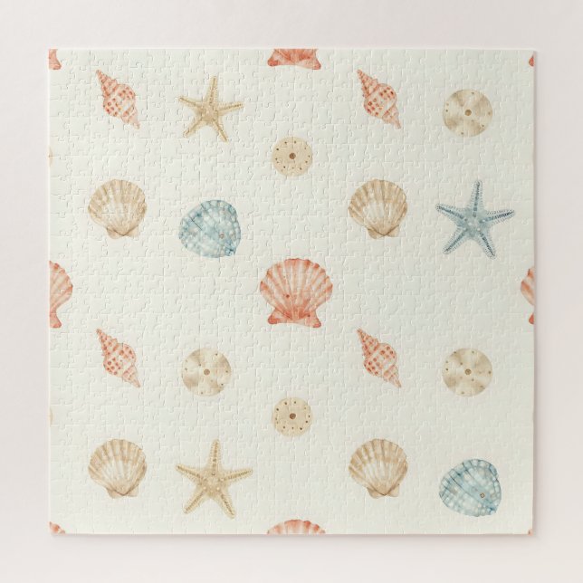 Quebra-cabeça Delicate Seashells Seamless Pattern (Vertical)