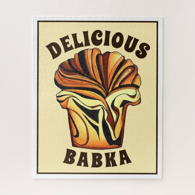 Quebra-cabeça Deliciosa Babka Chocolate Bread Loaf Jewish Bakery (Vertical)