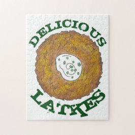 Quebra-cabeça Delicioso Trava Batata Pancakes Hanukkah Cuisine