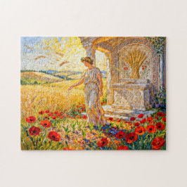 Quebra-cabeça Demeter Sowing Grain by Field Altar Among Poppies 