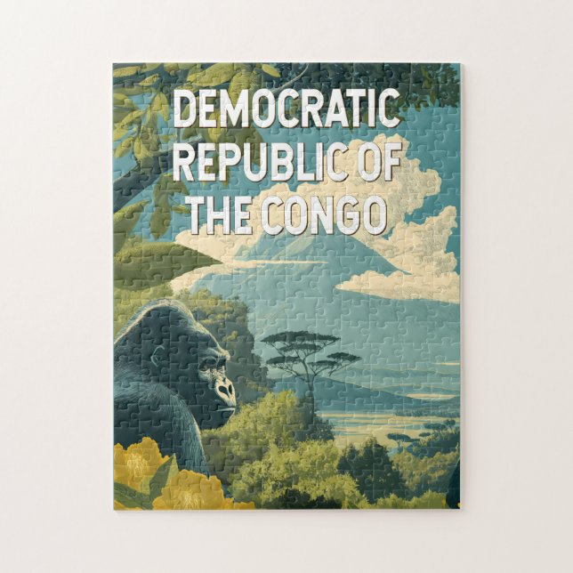 Quebra-cabeça Democratic Republic of the Congo Illustration (Vertical)