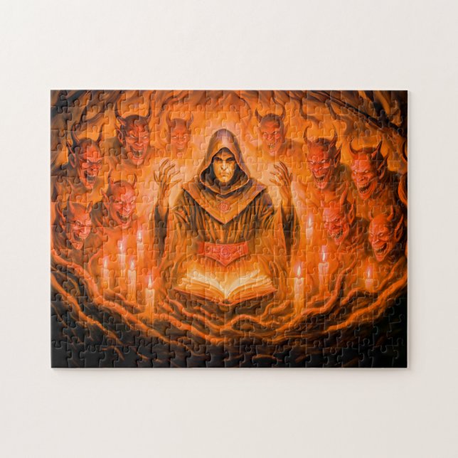 Quebra-cabeça Demon summoner mage in oil painting (Horizontal)