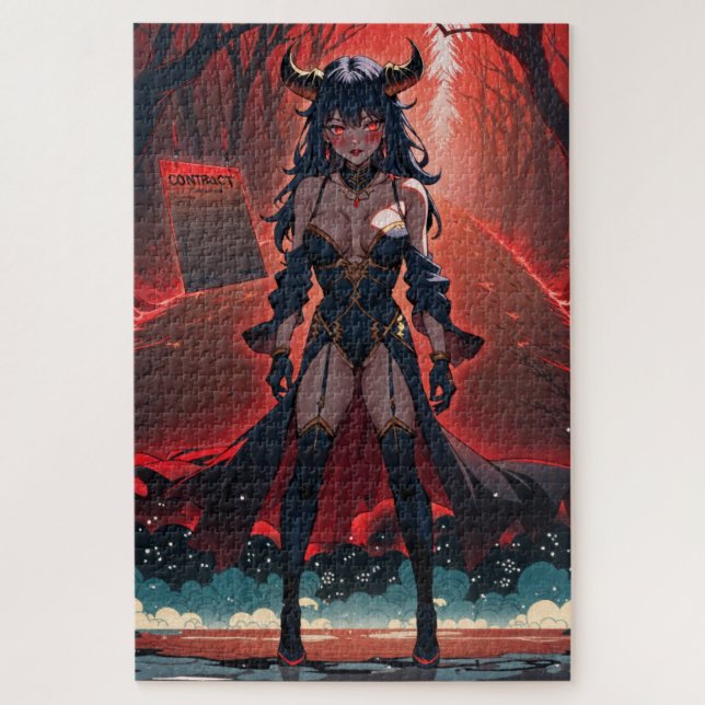 Quebra-cabeça Demonessa com Contato na Encruzilhada, Anime Demon (Vertical)