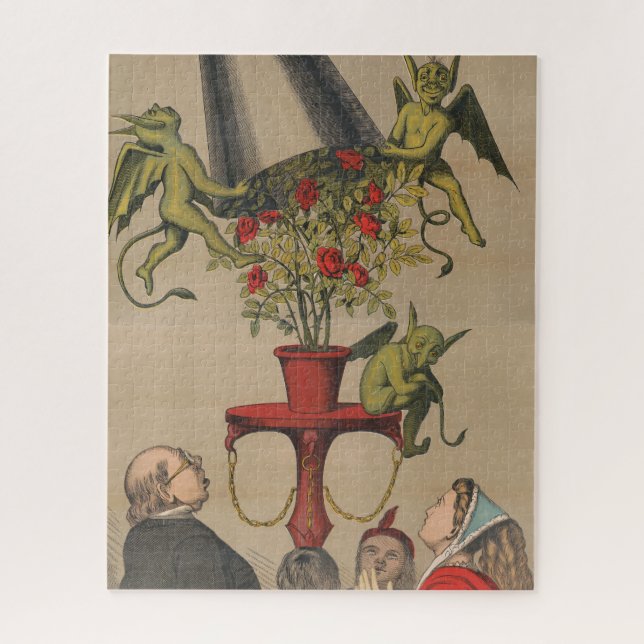 Quebra-cabeça Demônios Verdes Removendo O Cobrir Do Buquê De Ros (Vertical)