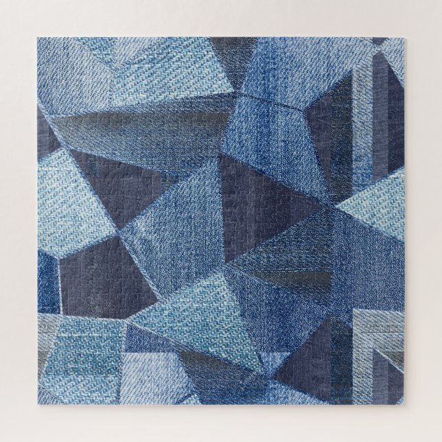 Quebra-cabeça Denim Urban: Patchwork Disparada. (Vertical)