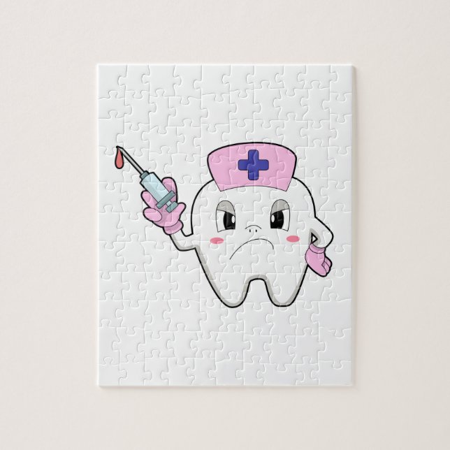 Quebra-cabeça Dentes como Enfermeira com Seringa.PNG (Vertical)