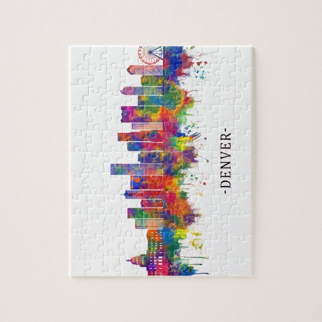Quebra-cabeça Denver Colorado Skyline (Vertical)
