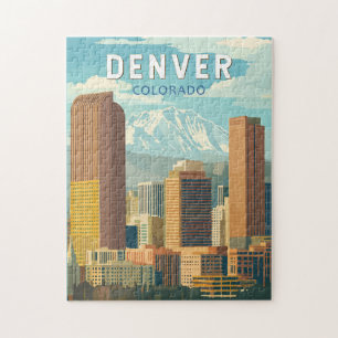 Quebra-cabeça Denver Colorado Viagem Arte Vintage